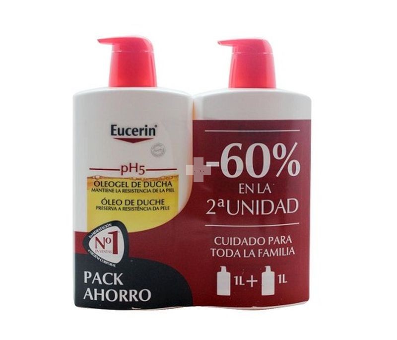 Eucerin Oleogel de ducha 1L + 1L, nutre y protege tu piel