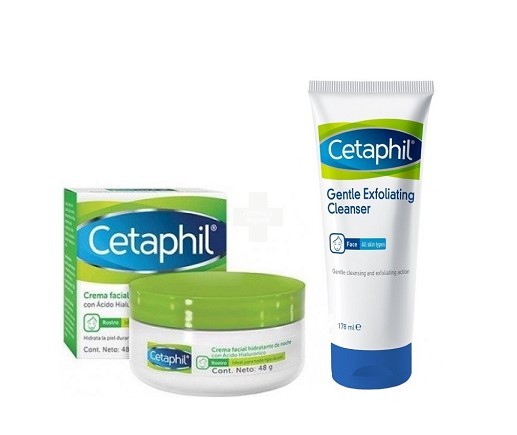 Cetaphil Hidratante Ligera Noche más Exfoliante, para pieles sensibles y secas