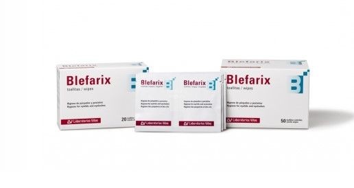 Blefarix Toallitas 50 sobres, ideales para el cuidado de párpados y pestañas en procesos inflamatorios e infecciosos