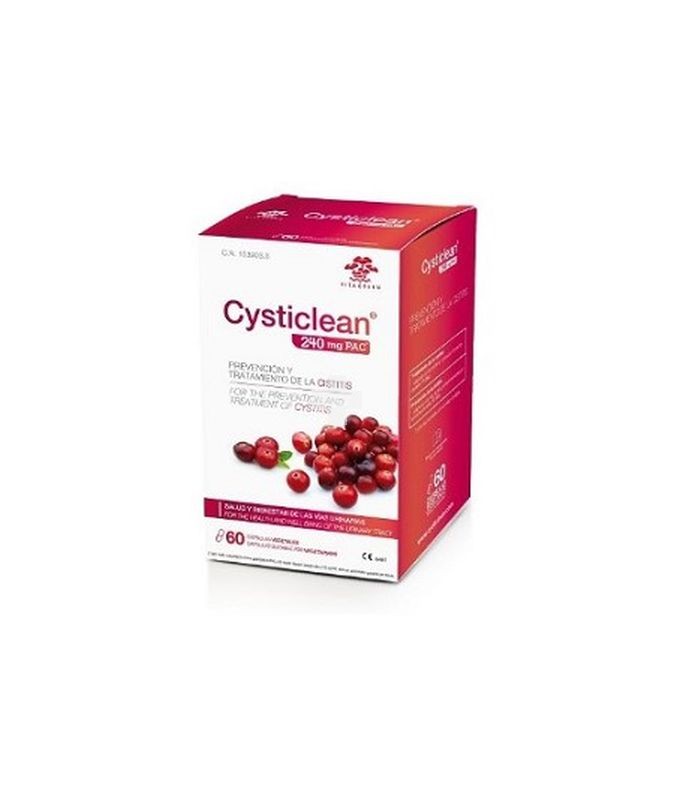 Cysticlean 240 mg PAC 60 capsulas. indicado para la prevención de la cistitis.