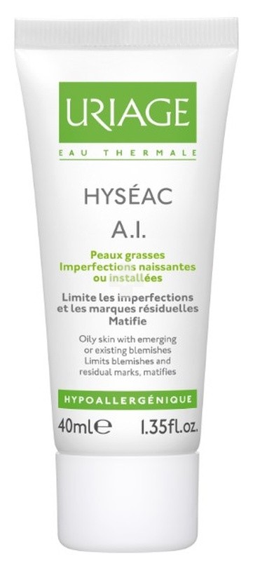 Hyseac A.I Uriage 40ml. Reduce las marcas residuales del acné y contribuye la desaparición de las espinillas.