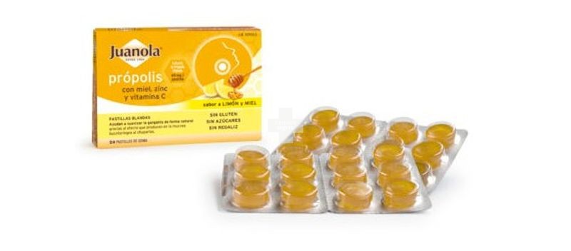 Juanola Própolis 24 pastillas blandas, con miel, zinc y vitamina C