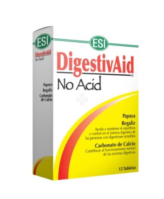 Digestivaid No Acid 12 Tabletas masticables