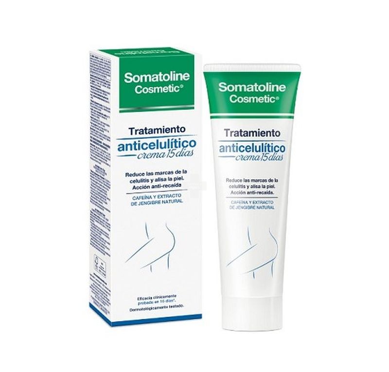 Somatoline Cosmetic celulitis resistente acción intensiva 250 ml moviliza y quema la grasa, eficacia probada en 15 días.