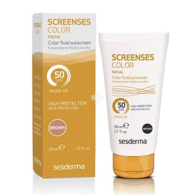 Screenses Fluido SPF 50 Brown 50 ml, protege la piel y está indicado para la piel seca