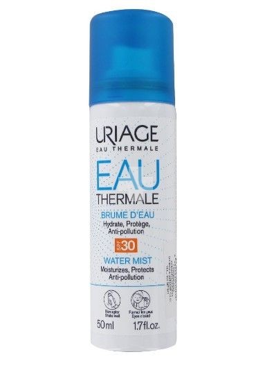 Uriage Bruma De Agua SPF30 Spray 50ml. Hidrata y protege la piel de los rayos UV y la contaminación.