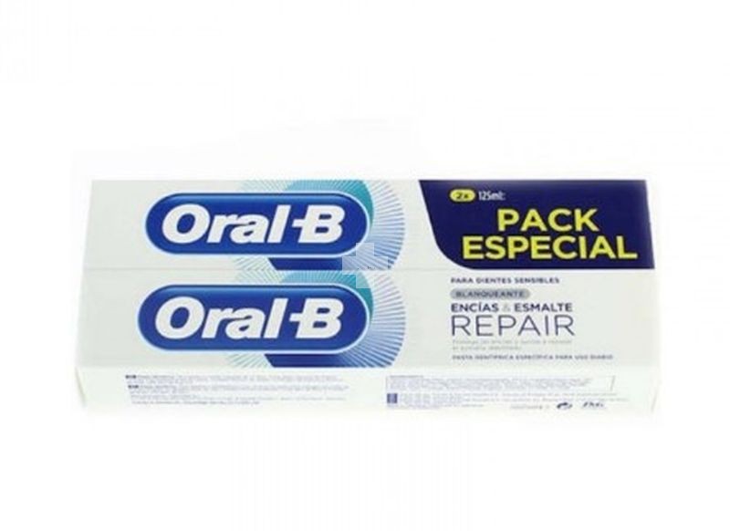 Oral-B Pasta Encías y Esmalte Blanqueadora 2x125 ml(dientes sensibles).