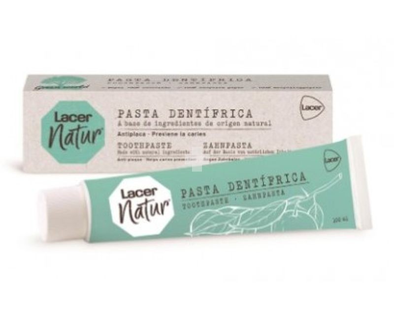 Lacer Natur Pasta 100ml. Formulada con extractos vegetales, mantiene la boca y los dientes sanos.
