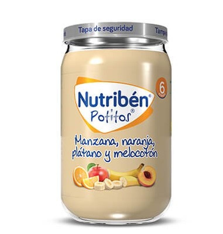 Nutribén Potito Manzana, naranja, plátano y melocotón 235g