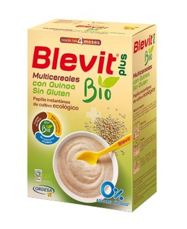Blevit Plus Multicereales Con Quinoa y Sin Gluten (250g). nueva gama de papillas, fácil disolución.