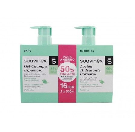 Suavinex Pack Ahorro Gel champú + Loción para limpiar piel y cabello además de nutrir la piel