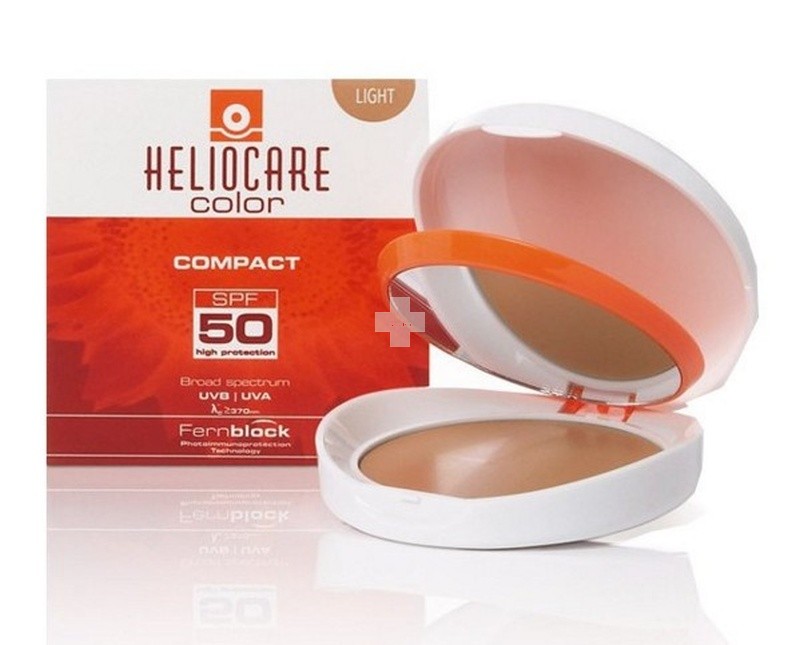 Heliocare color compacto SPF 50 protector solar light, maquillaje fotoprotector para pieles normales y secas