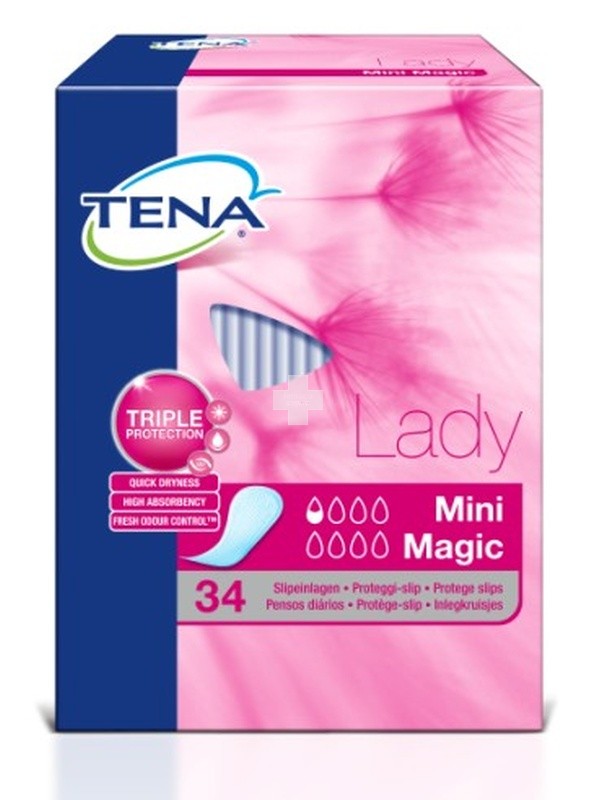 Salvaslip Tena Lady Mini Magic 34 Uds, controla el olor y la humedad
