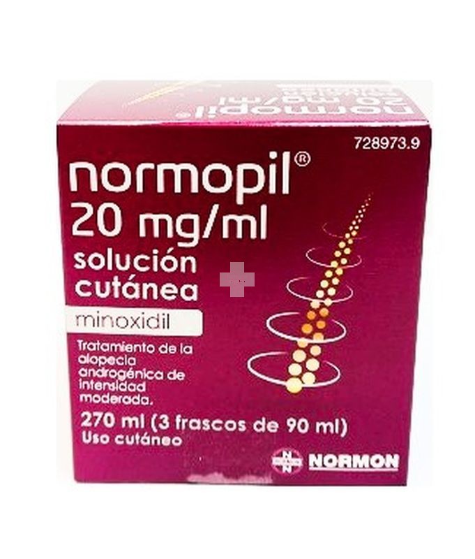 Normopil 20 mg/ml solución cutánea,3 frascos de 90 ml (270 ml)