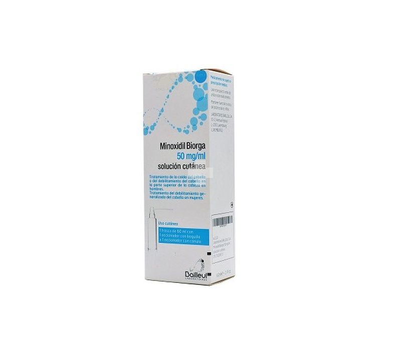 Minoxidil Biorga 50 mg /ml Solución Cutanea - 1 Frasco De 60 ml Y 1 Accionador Con Boquilla Y 1 Accionador Con Cánula