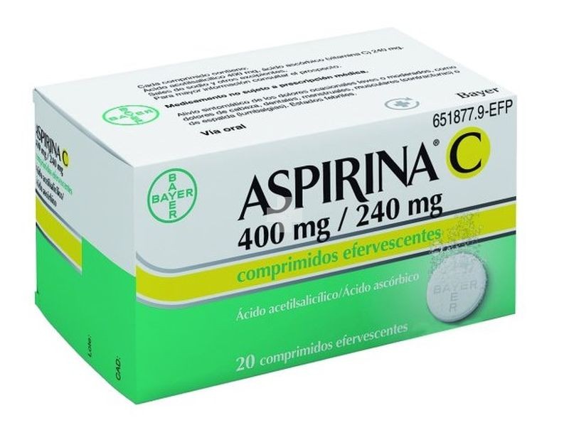 Aspirina C 400 mg/240 mg Comprimidos Efervescentes - 20 Comprimidos