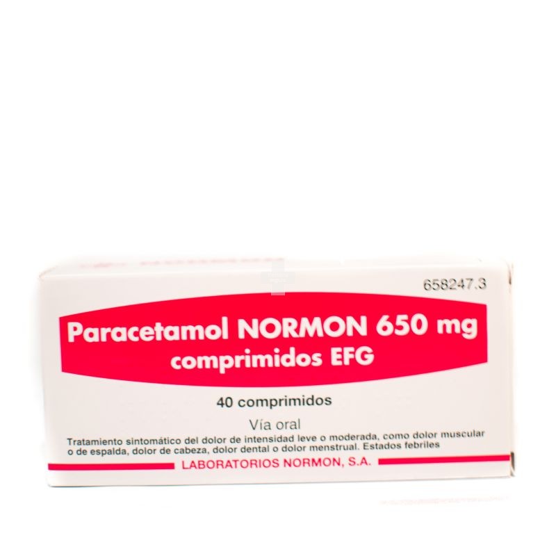 Paracetamol Normon 650 mg Comprimidos Efg - 40 Comprimidos