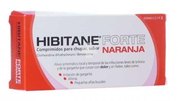 Hibitane 5mg/5mg Comprimidos Para Chupar Sabor Naranja - 20 Comprimidos