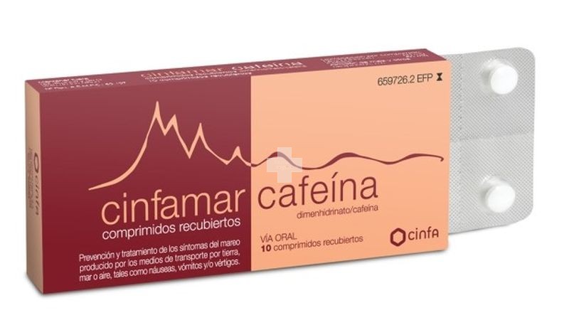 Cinfamar Cafeina 50 mg/50 mg Comprimidos Recubiertos - 10 Comprimidos