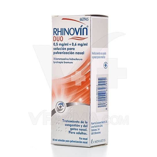 Rhinovin Duo 0,5 mg/ml + 0.6 mg/ml solución para pulverización nasal
