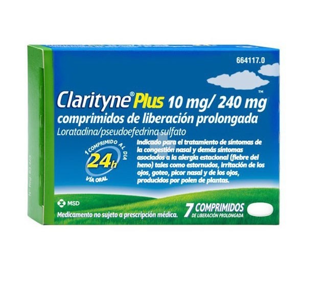 Clarityne Plus 10mg/240mg Comprimidos De Liberacion Prolongada - 7 Comprimidos