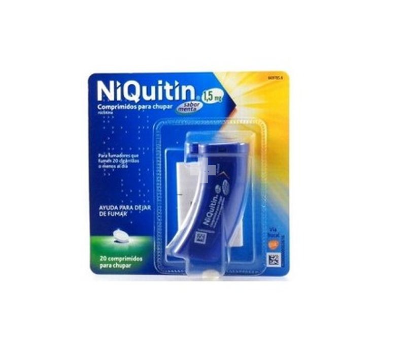 NIQUITIN 1,5 mg COMPRIMIDOS PARA CHUPAR SABOR MENTA , 20 comprimidos