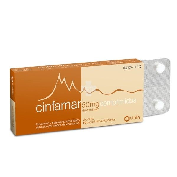 Cinfamar 50 mg Comprimidos Recubiertos - 10 Comprimidos