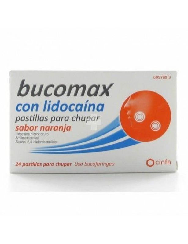 Bucomax Con Lidocaina Pastillas Para Chupar Sabor Naranja - 24 Pastillas