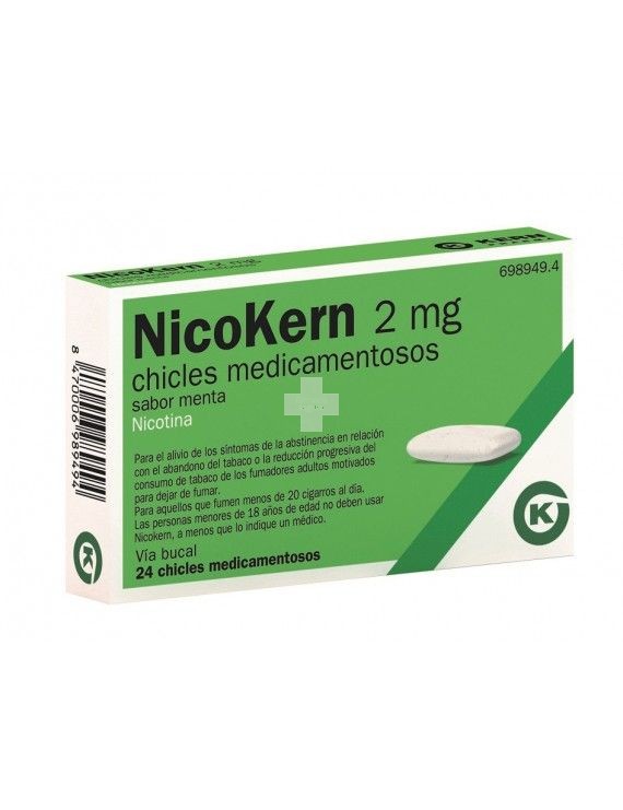 Nicokern 2 mg Chicles Medicamentosos Sabor Menta - 24 Chicles (Pvc/Pe/Pvdc/Al)