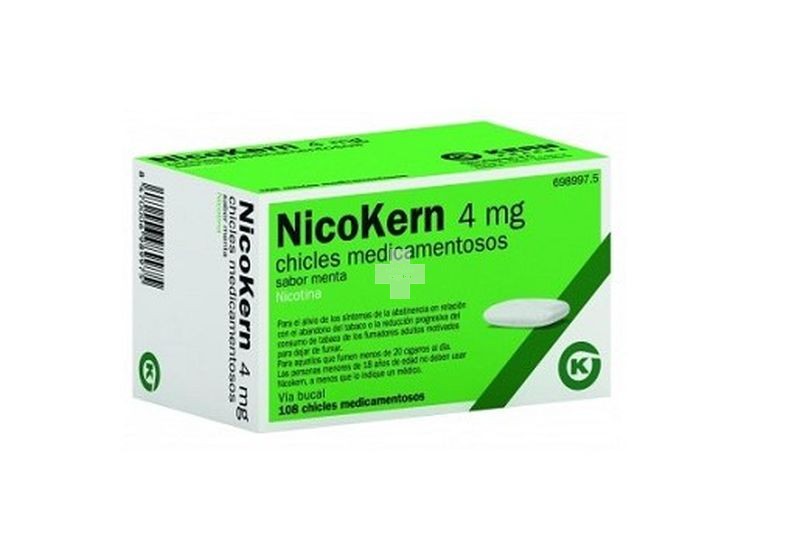 NICOKERN 4 MG CHICLES MEDICAMENTOSOS SABOR MENTA , 108 chicles (PVC/PE/PVDC/AL)