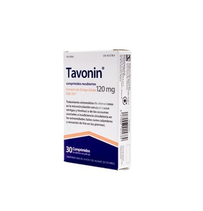 TAVONIN 120 MG COMPRIMIDOS RECUBIERTOS CON PELICULA , 30 comprimidos