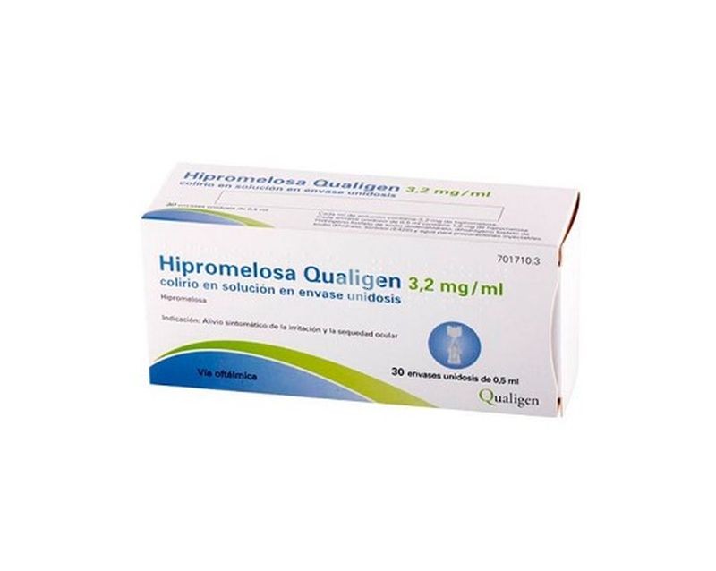 HIPROMELOSA QUALIGEN 3,2 MG/ML COLIRIO EN SOLUCION EN ENVASE UNIDOSIS , 30 envases unidosis de 0,5 ml