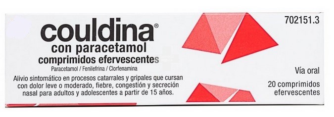 COULDINA CON PARACETAMOL COMPRIMIDOS EFERVESCENTES , 20 comprimidos