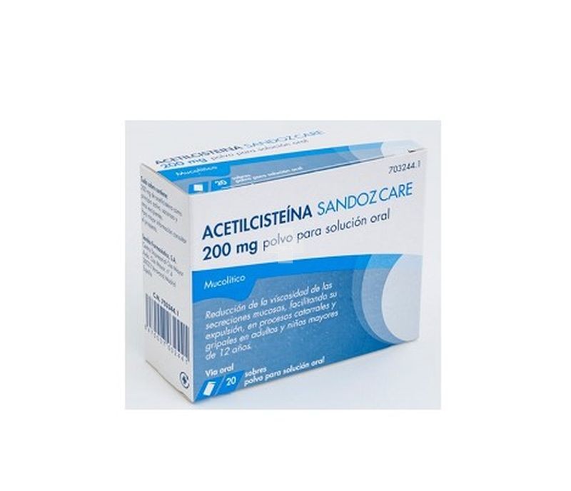 Acetilcisteina Sandoz Care 200 mg Polvo Para Solución Oral - 20 Sobres 