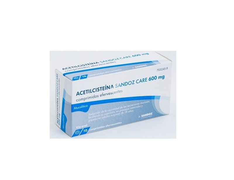 Acetilcisteina Sandoz Care 600 mg Comprimidos Efervescentes - 10 Comprimidos 