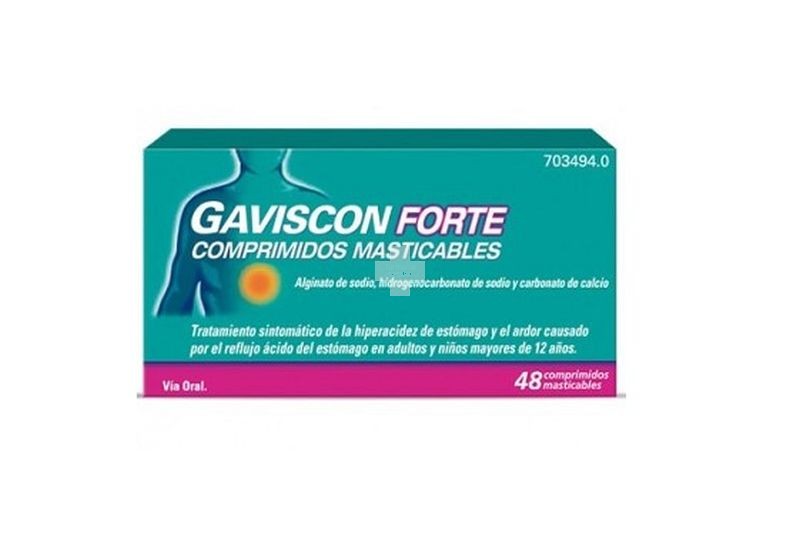 GAVISCON FORTE COMPRIMIDOS MASTICABLES , 48 comprimidos
