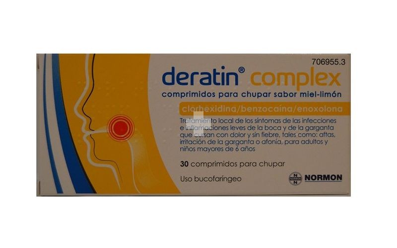 Deratin Complex Comprimidos Para Chupar Sabor Miel-Limon - 30 Comprimidos (Blister Aluminio/Pvc)