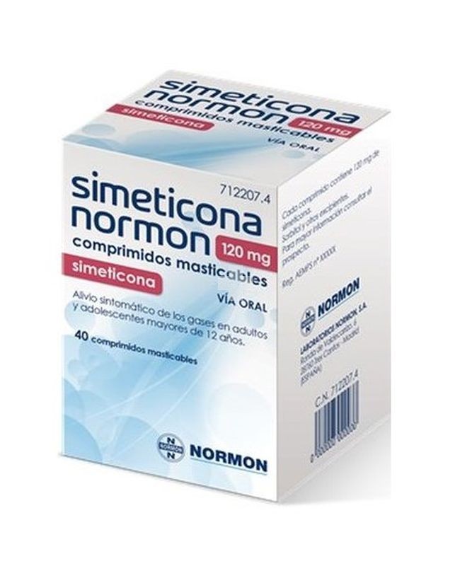 Simeticona Normon 120 mg Comprimidos Masticables - 40 Comprimidos