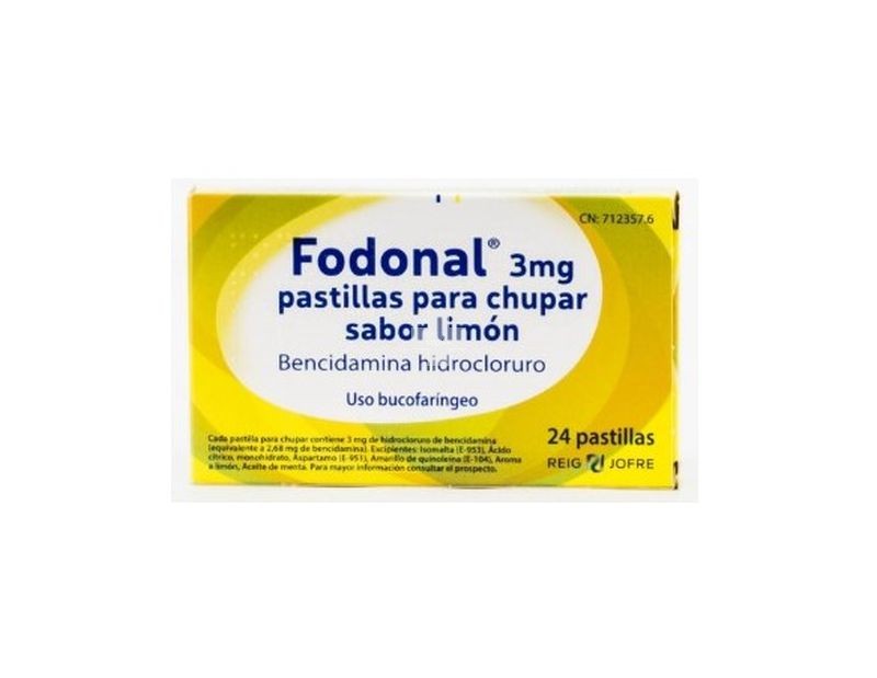 FODONAL 3 MG PASTILLAS PARA CHUPAR SABOR LIMON 24 pastillas