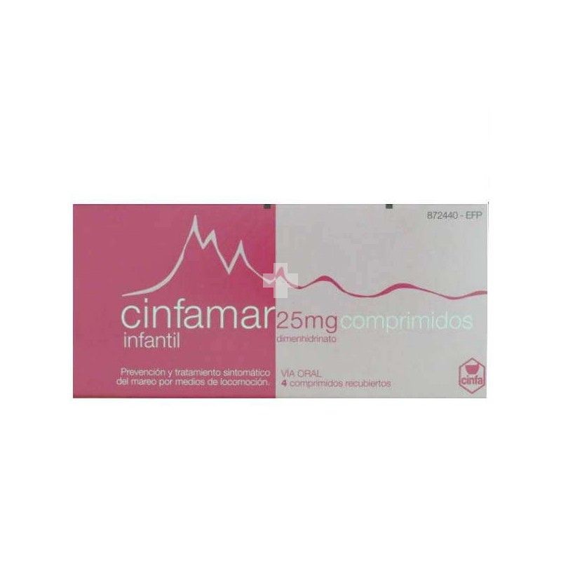 Cinfamar Infantil 25 mg Comprimidos Recubiertos - 4 Comprimidos