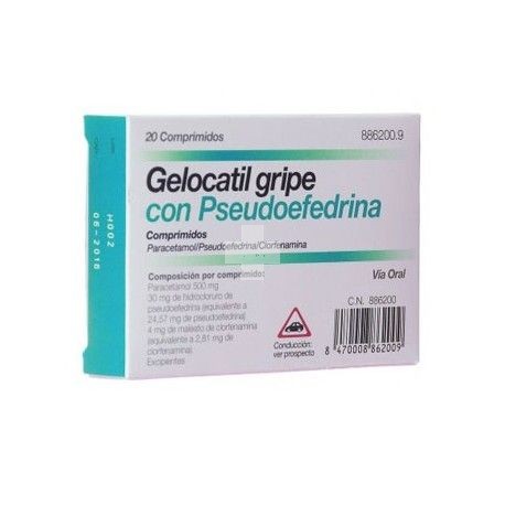 Gelocatil gripe Con Pseudoefedrina Comprimidos - 20 Comprimidos