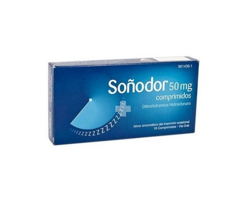 Soñodor Difenhidramina 50 mg Comprimidos - 16 Comprimidos