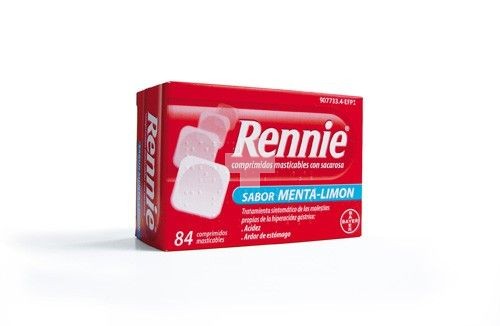Rennie 680 mg/80 mg Comprimidos Masticables Con Sacarosa - 84 Comprimidos