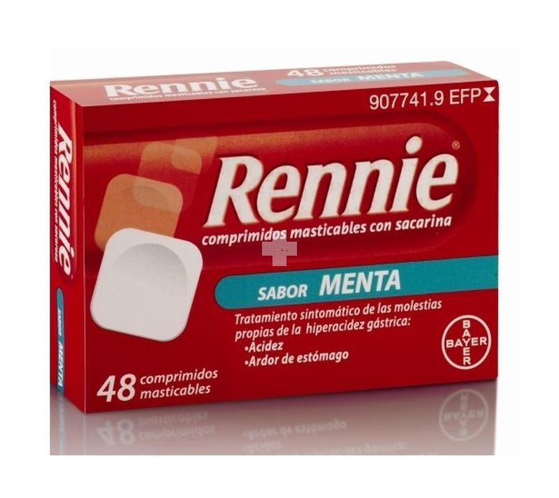 Rennie 680 mg/80 mg Comprimidos Masticables Con Sacarina - 48 Comprimidos