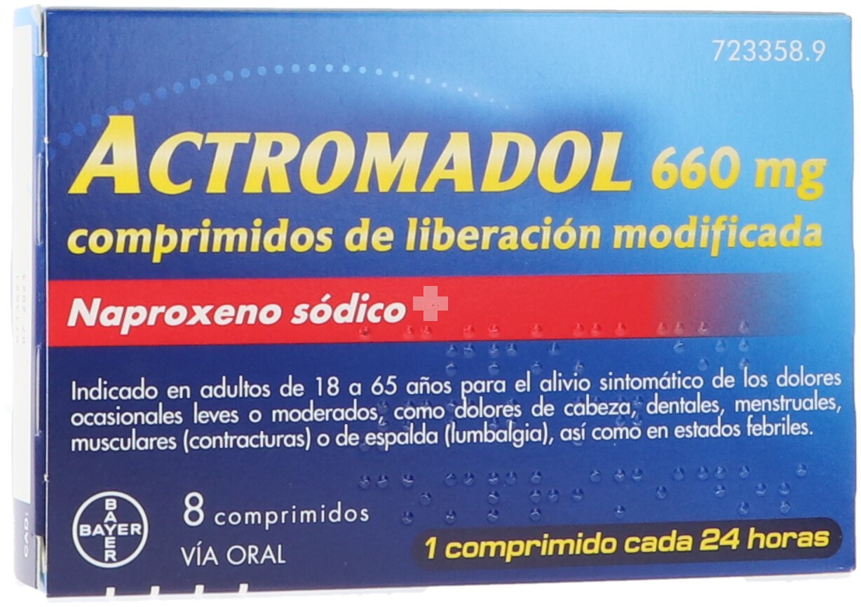 Actromadol 660 mg Comprimidos De Liberación Modificada 8 Comprimidos