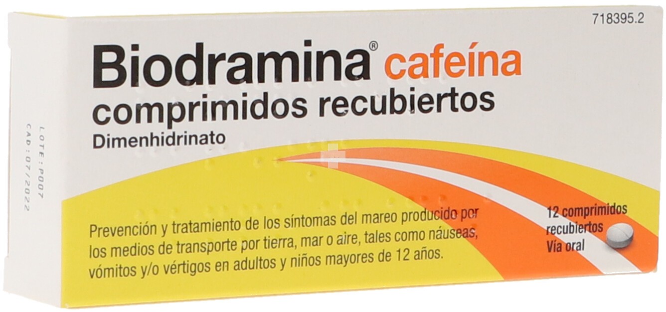 Biodramina Cafeina Comprimidos Recubiertos - 12 Comprimidos