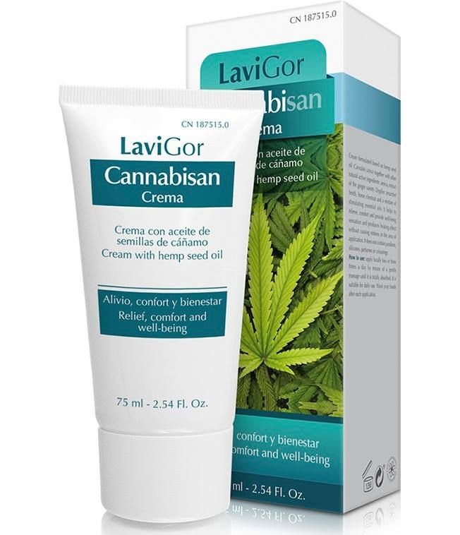 Cannabisan crema - Lavigor 75 ml para aliviar los dolores musculares, hematomas, golpes, y acompañar el masaje