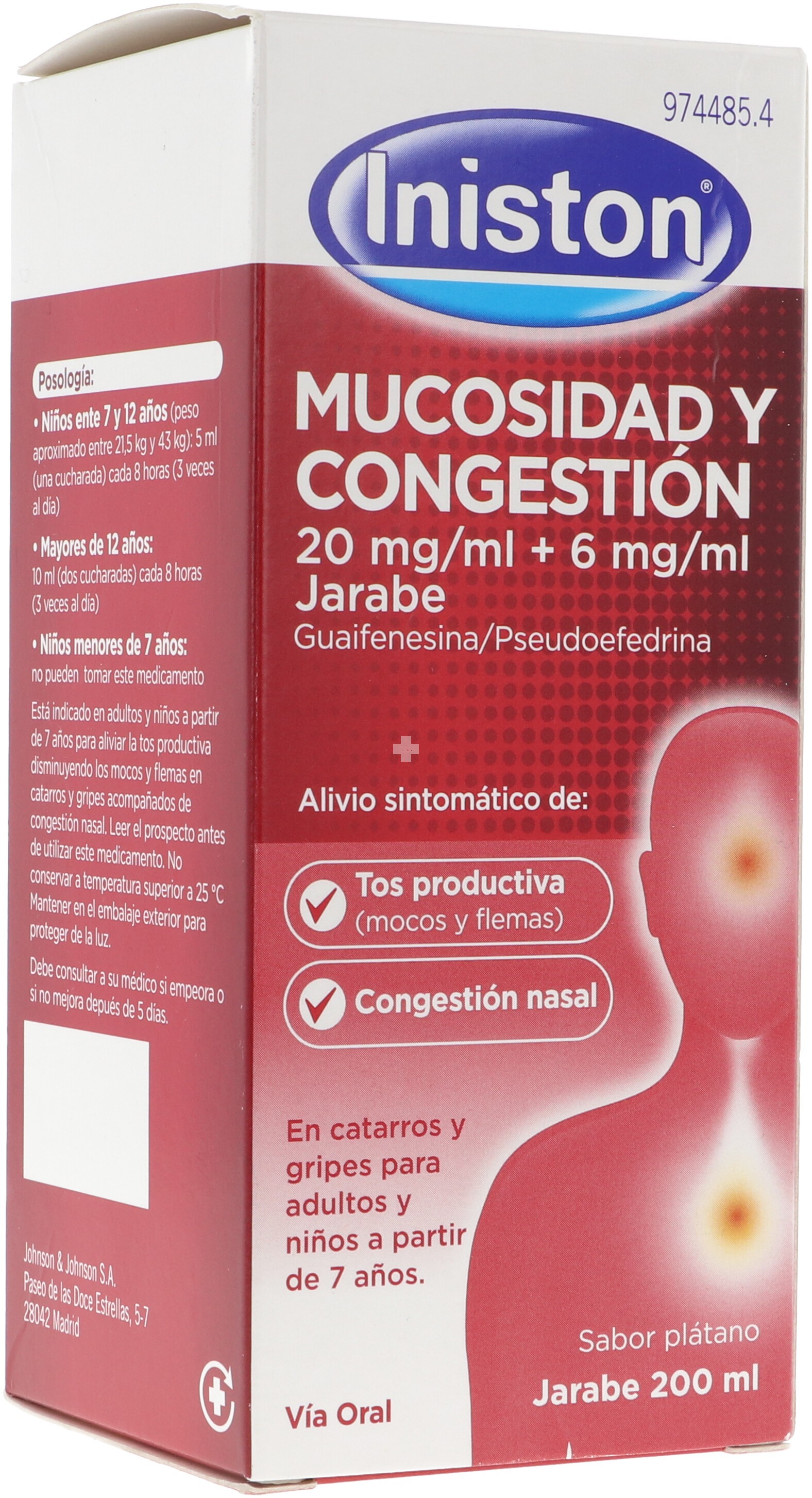 INISTON MUCOSIDAD Y CONGESTION JARABE 200ml Alivia Tos productiva y  Congestión nasal