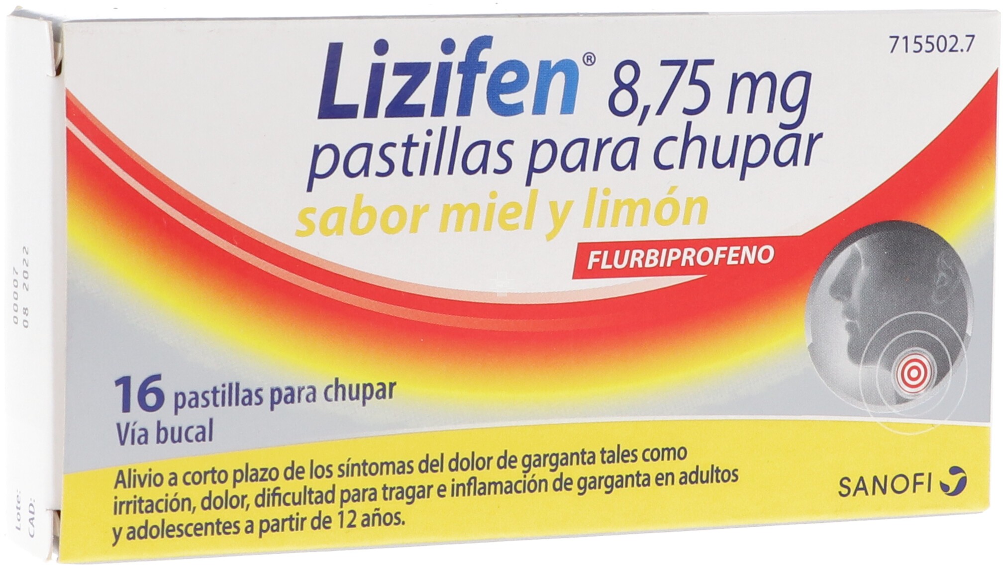 LIZIFEN 8,75 MG PASTILLAS PARA CHUPAR SABOR Miel y Limón 16 pastillas