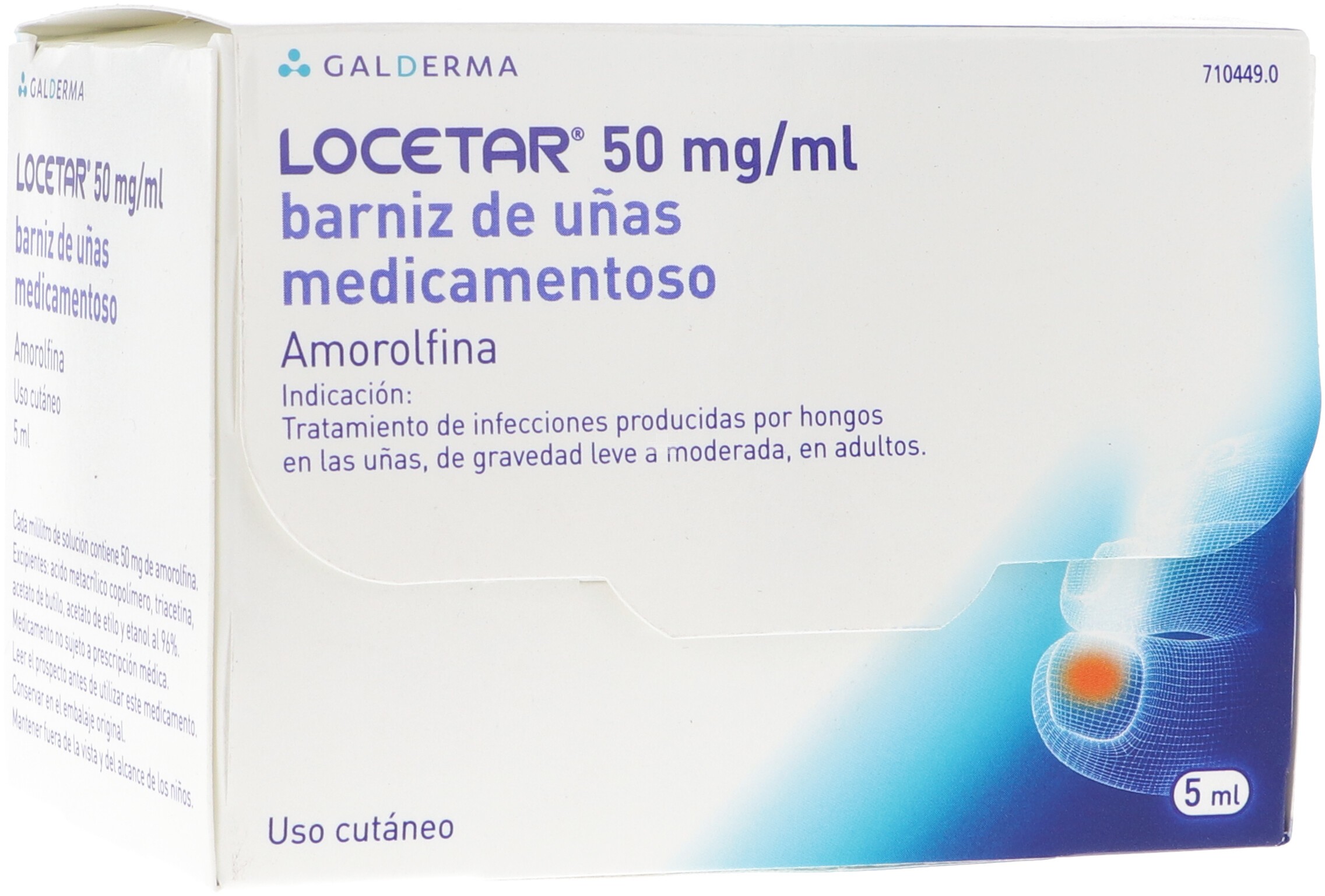 Locetar 50 mg /ml Barniz De Uñas Medicamentoso 1 Frasco De 5 ml (Vidrio Tipo Iii)